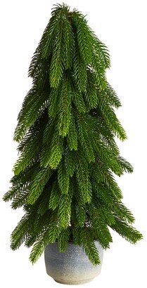 Christmas Pine Artificial Tree in Decorative Planter, 21