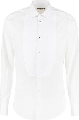 Embellished Buttoned Poplin Tuxedo Shirt