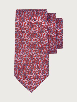 Man Paper print silk tie Red