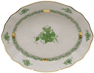 Chinese Bouquet Green Oval Dish