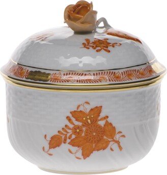 Chinese Bouquet Rust Sugar Bowl