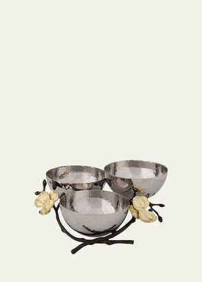 Gold Orchid Triple Nut Dish-AA