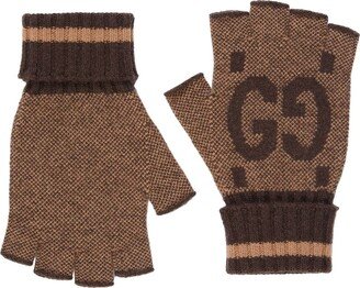 GG cashmere fingerless gloves-AB