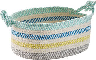 Cotton Rope Oval Bin w/Handles Multicolor