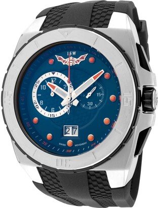 ISW Men's Infinity Swiss ISW-1009-02 54mm Blue Dial Rubber Chronograph Watch