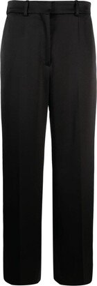 Satin-Finish Straight-Leg Trousers