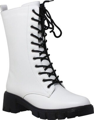 SOBEYO Women's Chunky Platform Lace-Up Boots-AA