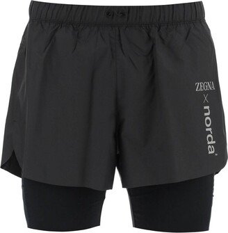 Logo Printed Layered Shorts