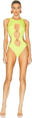 Key Hole One Piece Swimsuit in Yellow