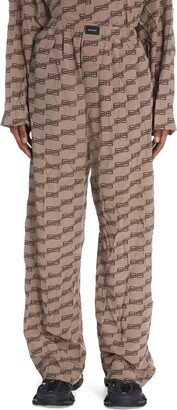 BB Monogram Silk Crepe Pajama Pants