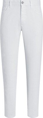 Straight-Leg Linen-Blend Trousers