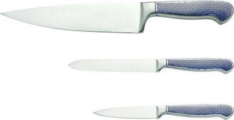 3pc Chef Knife Set Blue/Silver