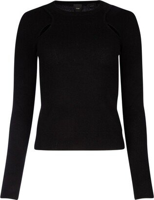 Cut-Out Detailed Crewneck Knitted Jumper