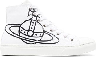 Orb-print canvas high-top sneakers