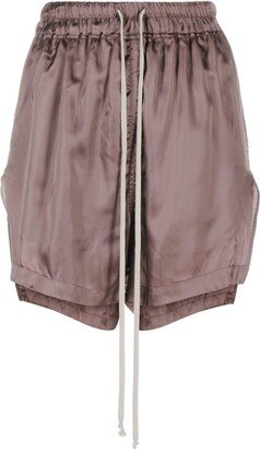 Satin-Finish Drawstring-Waistband Shorts