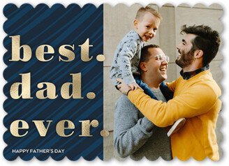 Father's Day Cards: Greatest Dad Father's Day Card, Blue, 5X7, Matte, Signature Smooth Cardstock, Scallop