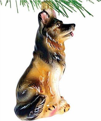 Heartfully Yours Racer Rex - 1 Heartfully Yours Ornament 4.00 Inches - Ornament Shepherd Dog Pet - 1202. - Glass - Brown