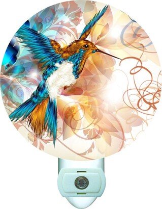 Abstract Hummingbird Decorative Round Night Light