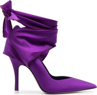 Tie-Fastening Pointed-Toe Pumps