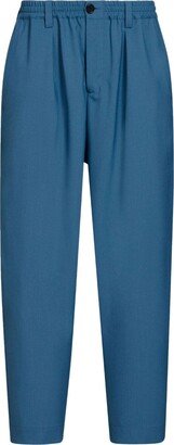 Tapered-Leg Wool Trousers-AN