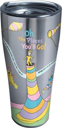 Dr. Seuss Oh the Places You'll Go Triple Walled Insulated Tumbler Travel Cup Keeps Drinks Cold & Hot, 30oz Legacy, Stainless Steel