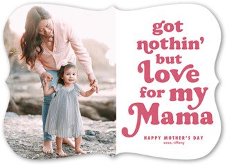 Mother's Day Cards: Nothin But Love Mother's Day Card, White, 5X7, Matte, Signature Smooth Cardstock, Bracket