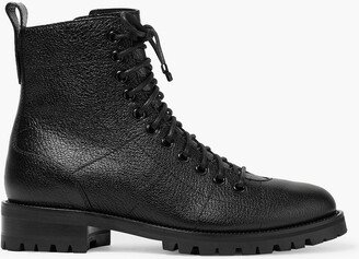 Cruz textured-leather combat boots