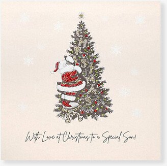 Selfridges Edit With Love At Christmas To A Special Son Glitter-embellished Christmas Card 16.5cm x 16.5cm