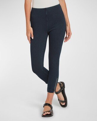 Cropped High-Rise Stretch Denim Pants