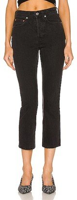 Karolina High Rise Straight Crop in Black