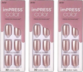 Kiss Nails KISS imPRESS Color Press-On Nails - Champagne Pink - 3pk - 90ct