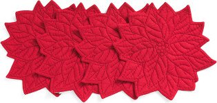 TJMAXX Set Of 4 Poinsettia Shaped Placemats