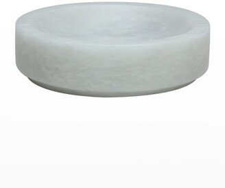 Marble Crafter Eris Collection Pearl White Marble Round Soap Dish