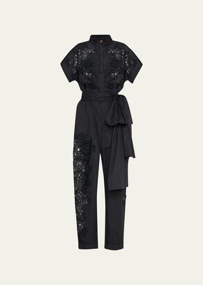 Guipure Lace Utility Jumpsuit