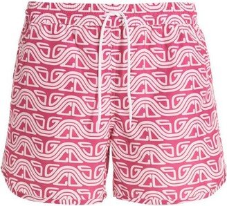 Waved-Logo Drawstring Swim Shorts