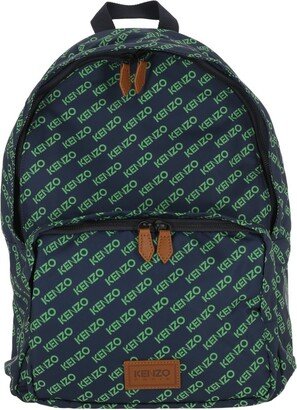 Allover Logo Print Zipped Backpack