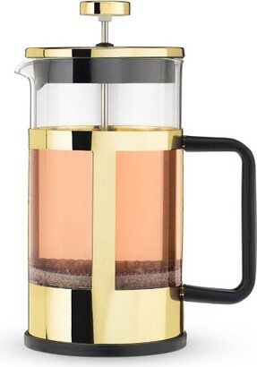 Piper Gold Press Pot Tea and Coffee Maker, Loose Leaf Tea Accessories, Hot or Iced Tea Beverage Brewer, 34 oz Capacity