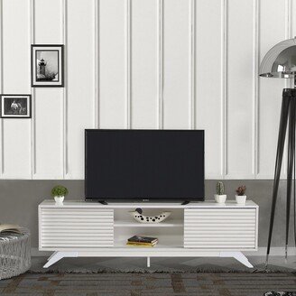 Kahomvis Modern 67 in. Wood TV Stand with 2 Doors Fits TV's up to 70 in.