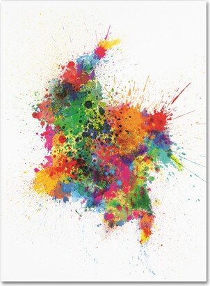 Michael Tompsett 'Colombia Paint Splashes Map' Canvas Art - 24