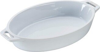 Ceramic 9-inch Oval Baking Dish - White