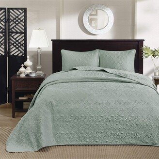 Gracie Mills Quebec Bedspread Set, Seafoam - King