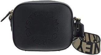 Logo Perforated Strapped Crossbody Bag-AB