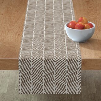 Table Runners: Freeform Arrows - Neutral Table Runner, 90X16, Brown