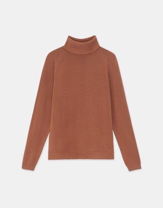 Matte Crepe Turtleneck Sweater