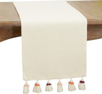 Saro Lifestyle Table Runner With Tassel Edges, Pink, 16 x 72