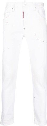 Skater paint-splatter skinny jeans