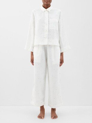 The Drawcord Floral-print Linen Pyjamas