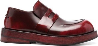 Polished-Finish Leather Loafers