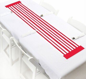 Big Dot of Happiness Red Stripes - Petite Simple Party Paper Table Runner - 12 x 60 inches