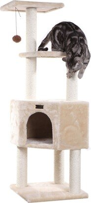 48 Real Wood 3-Level Cat Tower for Kittens Play